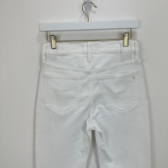 Madewell Kick Out Crop Jeans Pure White Stretch Mid Rise Flare NI961 US 26 NWT - Picture 10 of 13